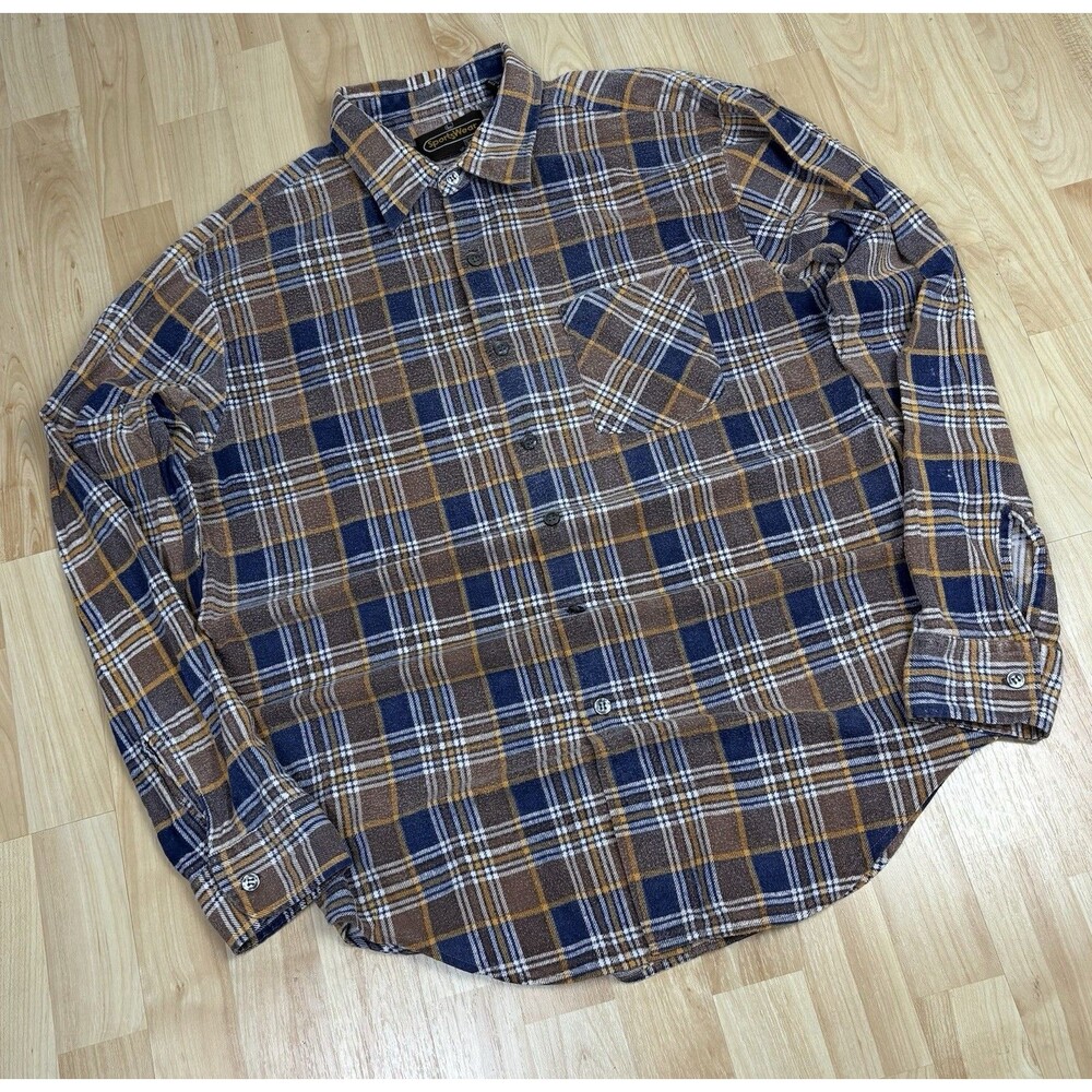 Vintage 90s Sears Sportswear Flannel Shirt / Size Large / Plaid